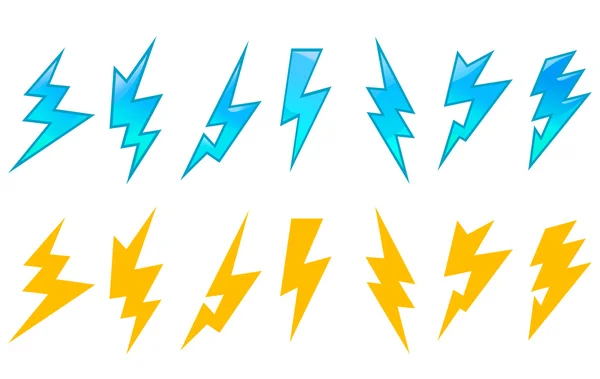 Set van bliksem pictogrammen — Stockvector