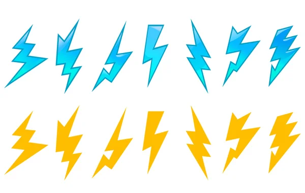 Ensemble d'icônes de foudre — Image vectorielle