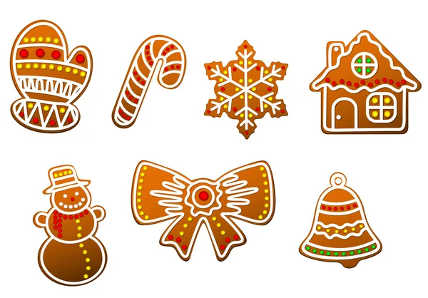 Gingerbread cookies set — Stock Vector