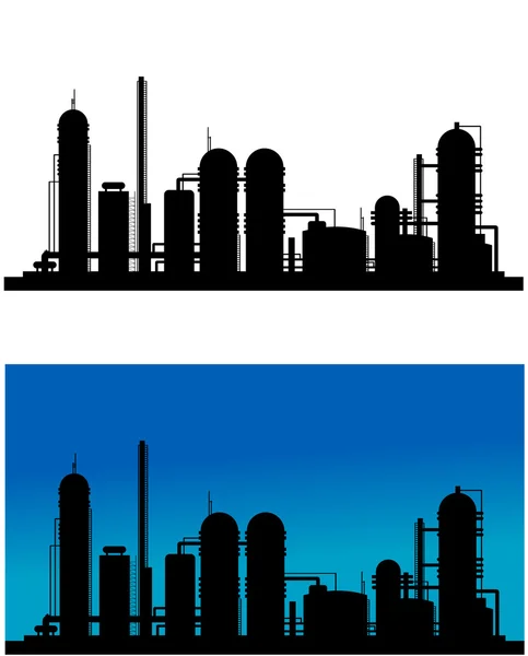 Chemische of raffinaderij plant — Stockvector