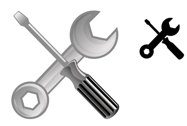 Wrench and screwdriver icon — Stock Vector