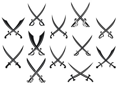 Swords and sabres for heraldry clipart