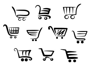 Shopping cart icons clipart