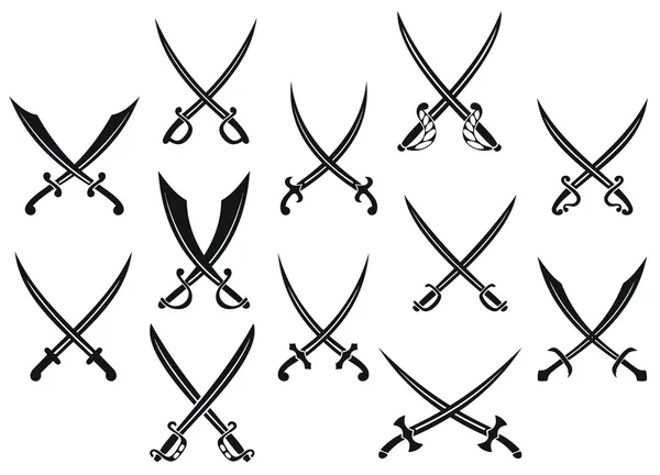 Swords and sabres for heraldry — Stock Vector
