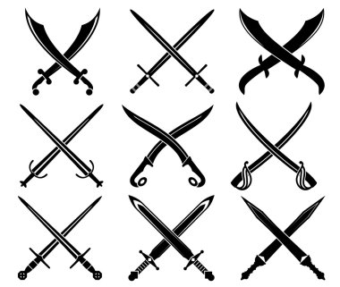 Set of heraldic swords and sabres clipart