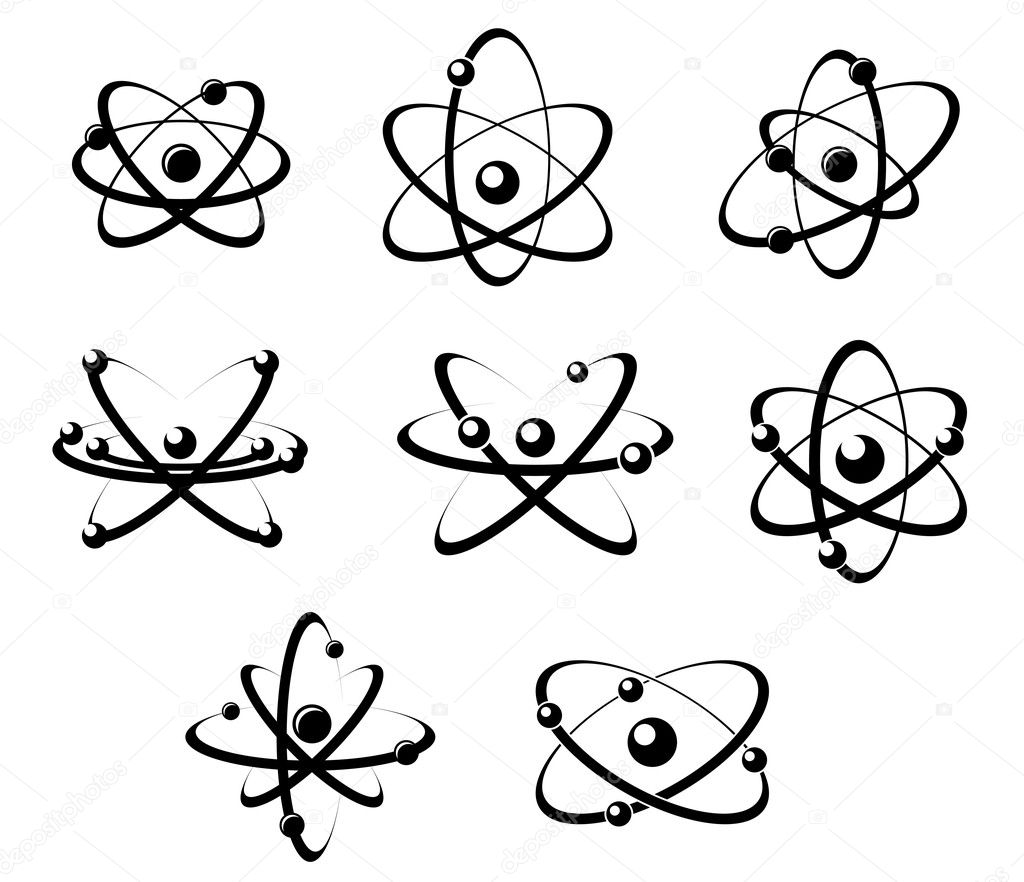 Molecules and atoms symbols for science concept design