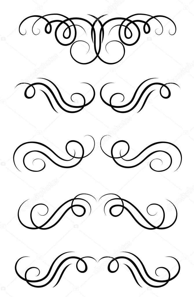 Swirl elements and retro monograms