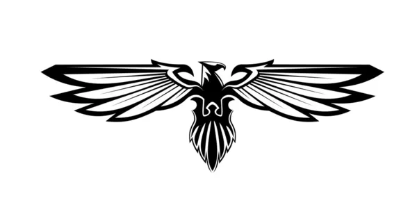 Signatura águila heráldica, tal logotipo . — Vector de stock