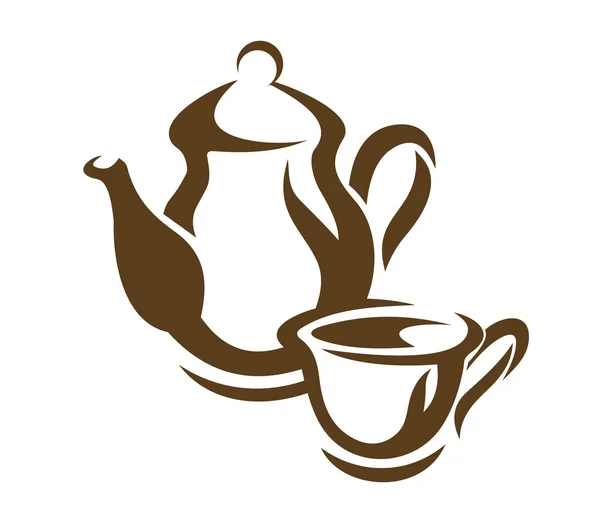 Kávé- és teafőző, étkészlet, ilyen logó. — Stock Vector