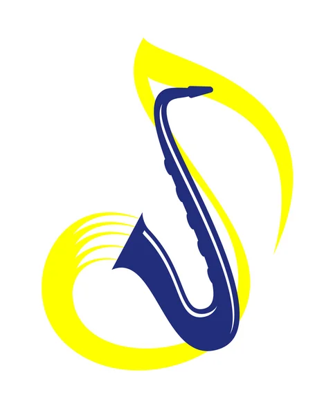 Symbole de saxophone, tel logo — Image vectorielle