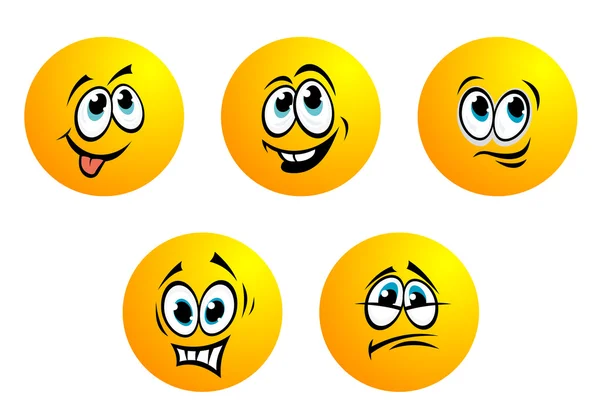 Iconos de expresión y sonrisas . — Vector de stock