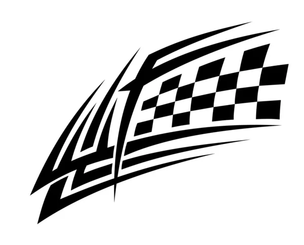 Tatouage de drapeau de course, tel logo — Image vectorielle