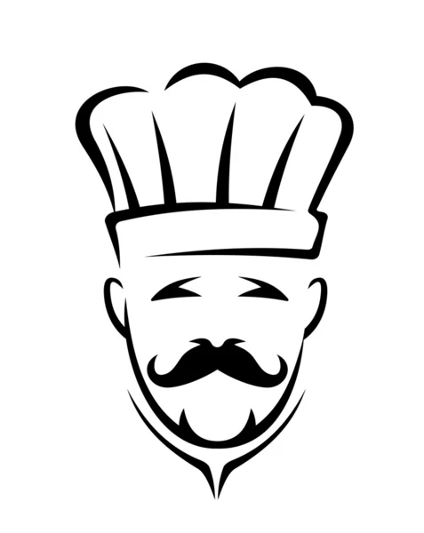 Smiling chef in hat, such logo. — Stock Vector