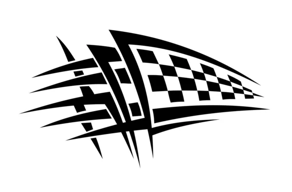 Tatouage de drapeau de course, tel logo — Image vectorielle