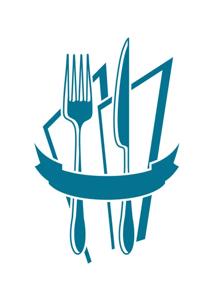 Restaurant und Speisekarte Symbol, wie Logo. jpeg-Version auch in der Galerie — Stockvektor