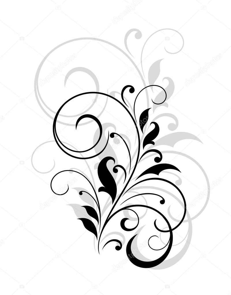 Floral pattern with reflection for ornate and decoration.
