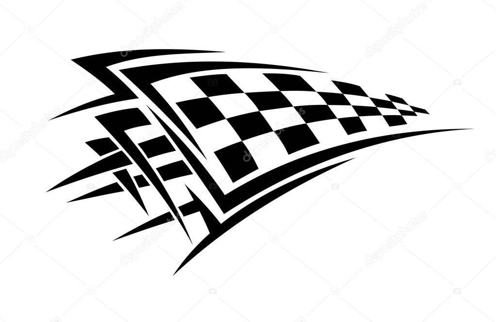 Racing flag tattoo, such logo template