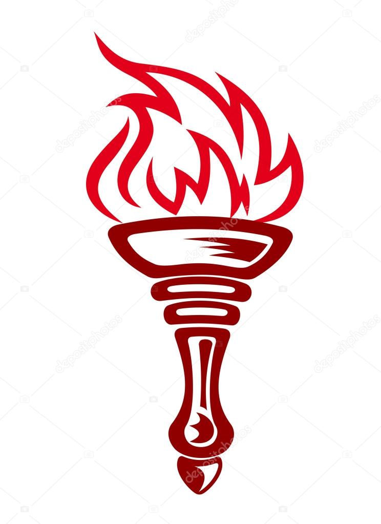 Flaming torch, such logo.