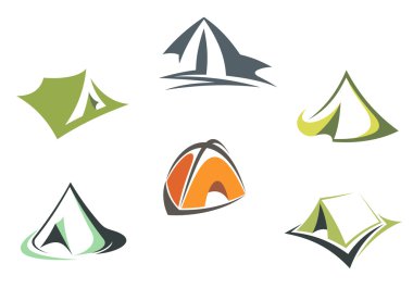 Travel and adventure camp tents clipart