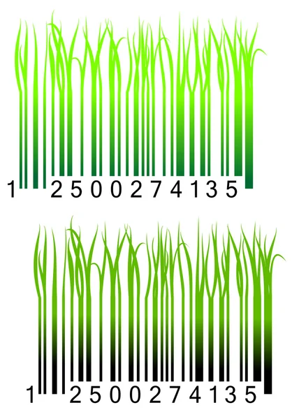 Código de barras con hierba verde fresca — Archivo Imágenes Vectoriales