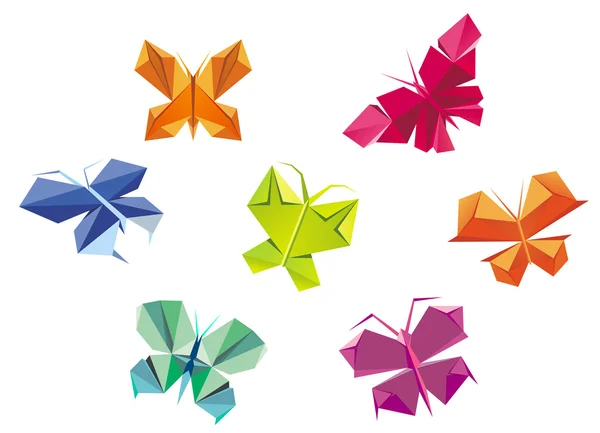 Origami kelebekler — Stok Vektör