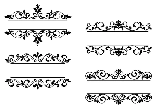 Cabeceras y fronteras florales — Archivo Imágenes Vectoriales