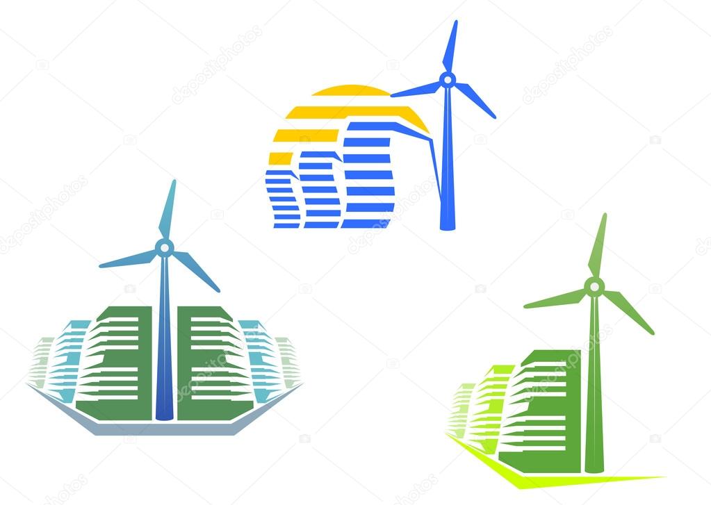 Houses with wind turbines