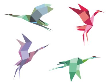 Cranes and herons clipart