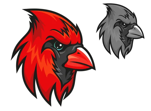 Red cardinal bird in cartoon style — Stock Vector