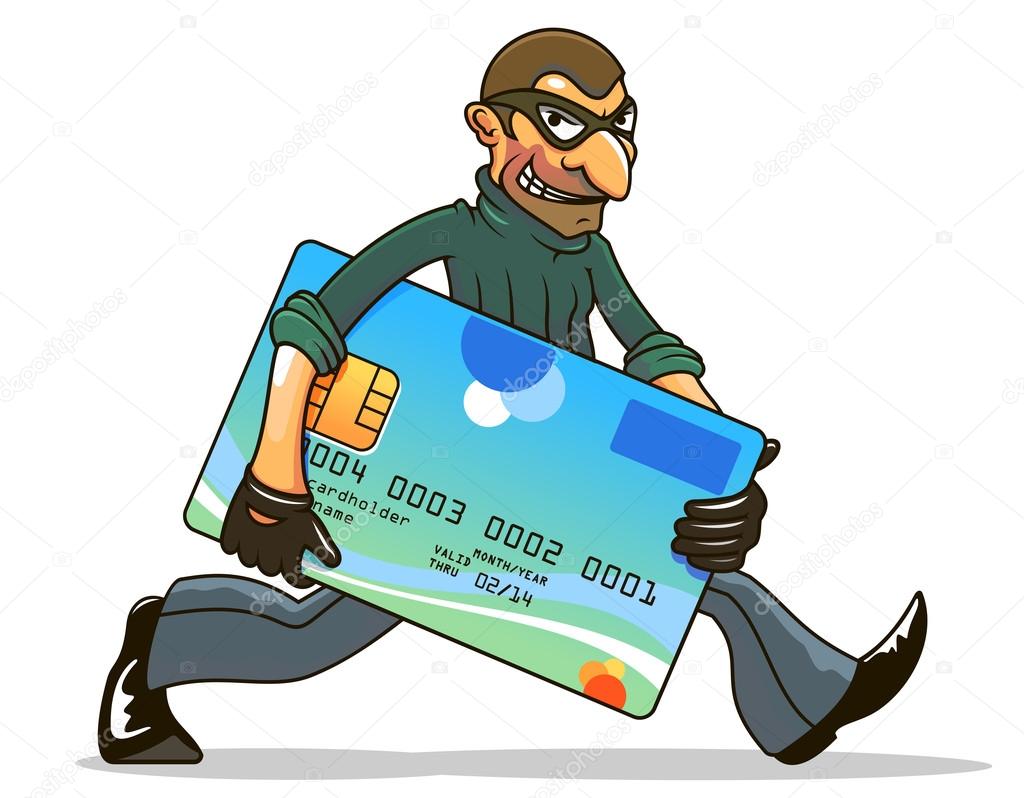 Hacker or thief stealing credit card