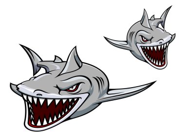 Gray shark mascot clipart