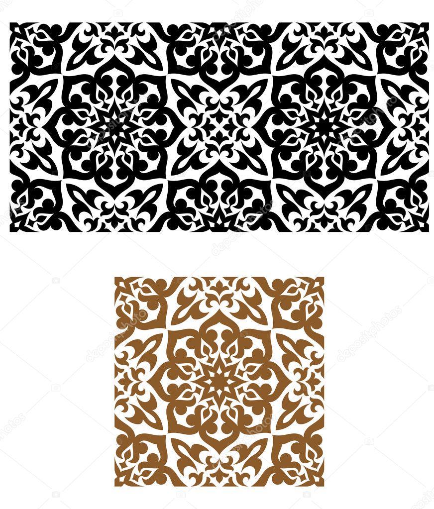 Arabic seamless ornament in retro style