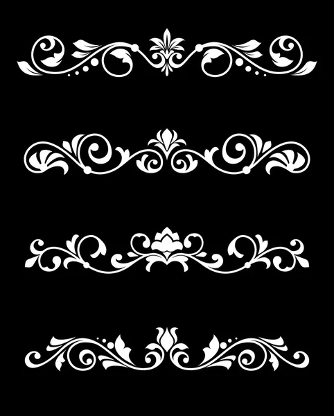 Retro borders and dividers in floral style — Stock Vector