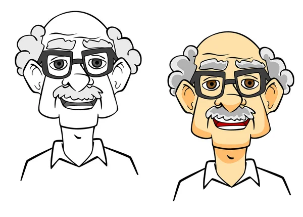 Hombre de dibujos animados senior — Archivo Imágenes Vectoriales