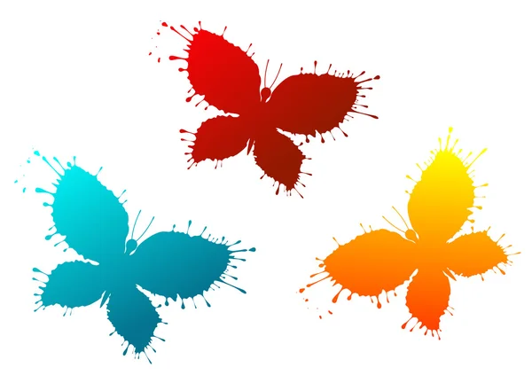 Butterflyes as a colorful blots — Stock Vector