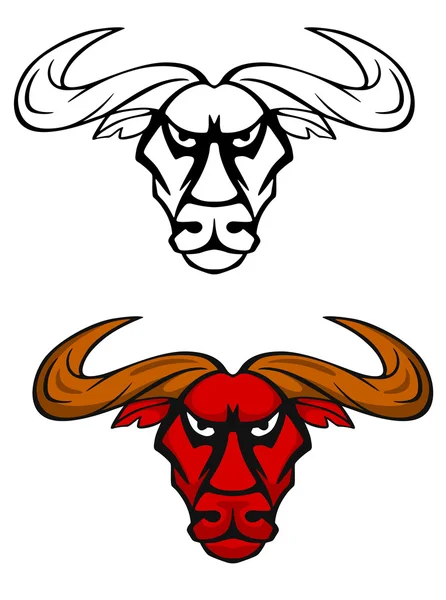 Attack bull head mascot — Stock Vector