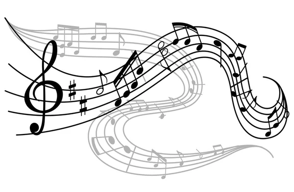 Waves of musical notes Vector Graphics