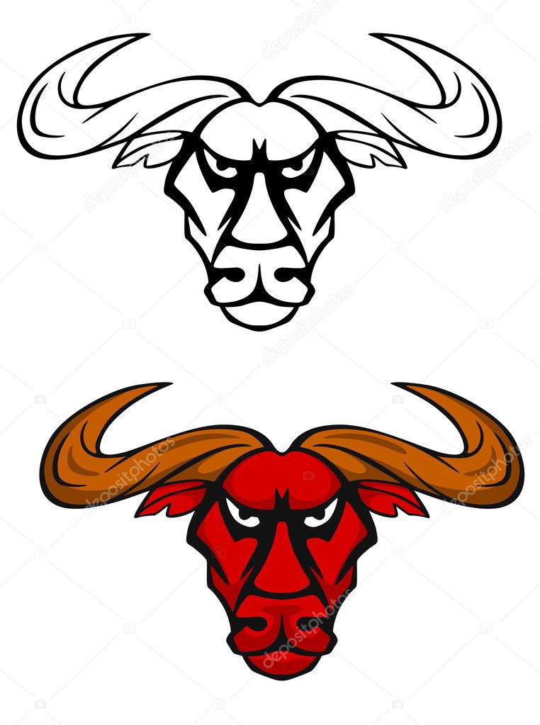 Attack bull head mascot