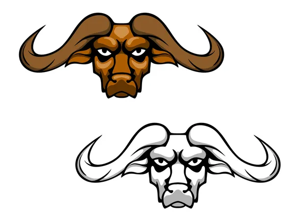 Mascota cabeza de búfalo — Vector de stock