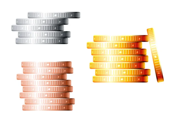 Stacks of coins — Stock Vector