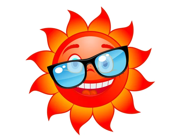 Sol feliz em óculos de sol — Vetor de Stock