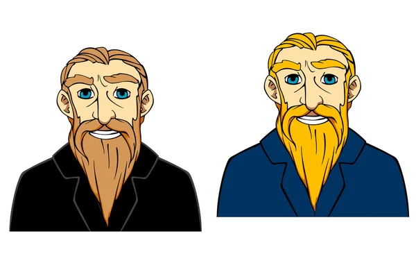 Homem idoso com barba — Vetor de Stock