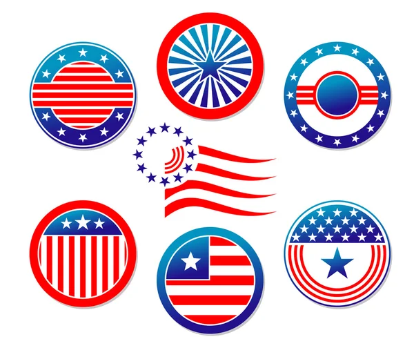 Amerikai nemzeti zászlók és jelképek — Stock Vector