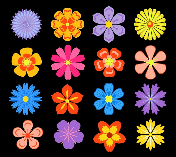 Set de elemente florale și flori — Vector de stoc