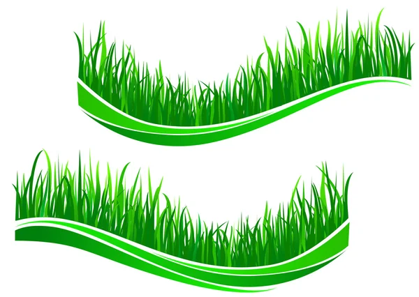 Olas de hierba verde — Vector de stock