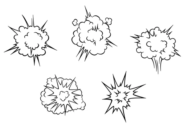 Nubes de dibujos animados de explosión — Archivo Imágenes Vectoriales