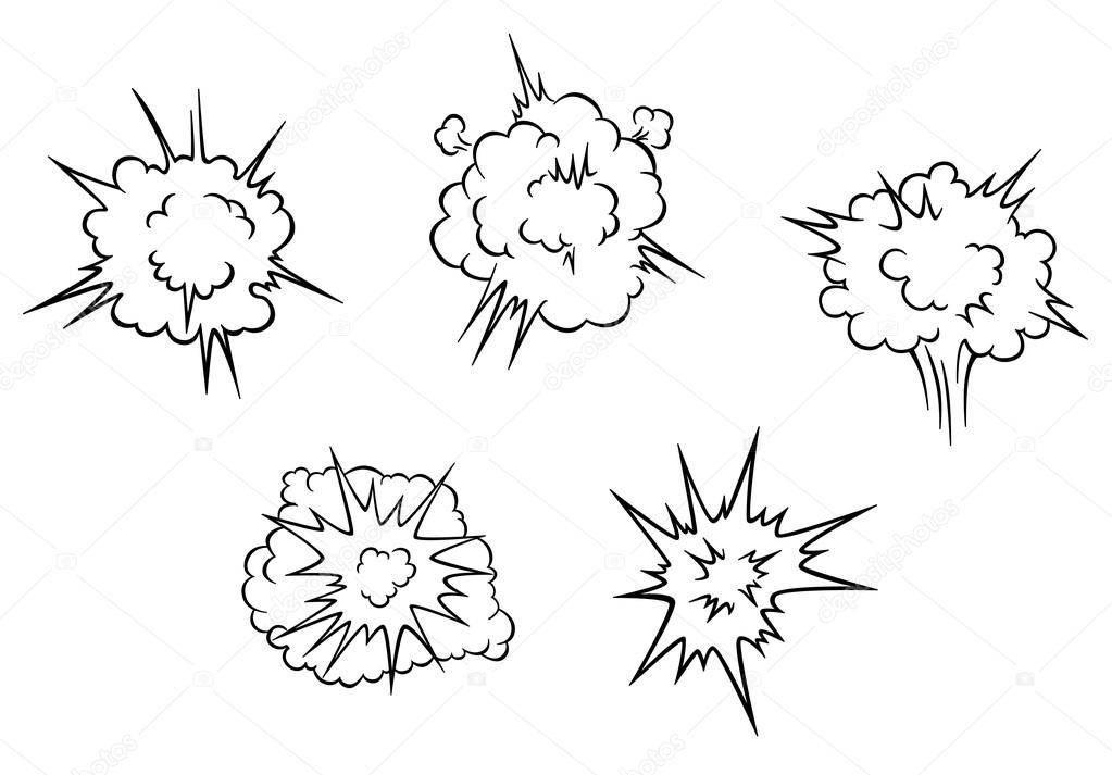 Cartoon clouds of explosion