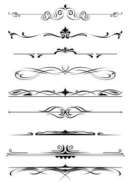 Vintage monograms and borders clipart