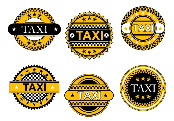 Emblemas de servicio de taxi y signos — Vector de stock