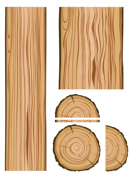 Struttura e parti in legno — Vettoriale Stock